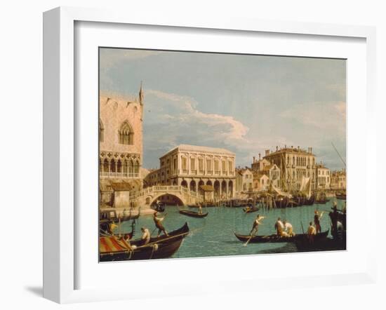 Mole und Riva degli Schiavoni as seen from Bacino di S.Marco-Canaletto (Giovanni Antonio Canal)-Framed Giclee Print