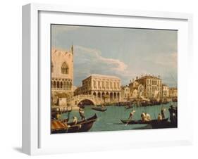 Mole und Riva degli Schiavoni as seen from Bacino di S.Marco-Canaletto (Giovanni Antonio Canal)-Framed Giclee Print