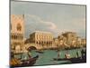 Mole und Riva degli Schiavoni as seen from Bacino di S.Marco-Canaletto (Giovanni Antonio Canal)-Mounted Giclee Print