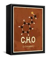 Molecule Cinnamon-null-Framed Stretched Canvas