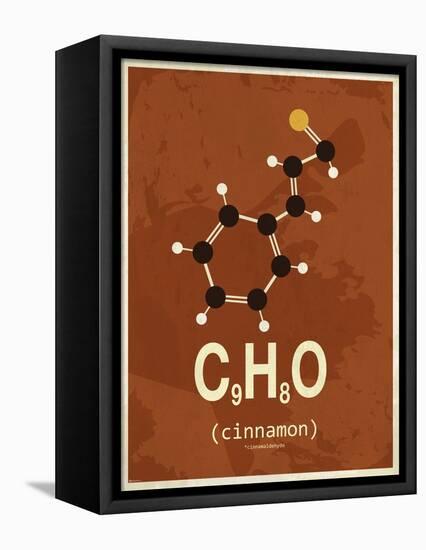 Molecule Cinnamon-null-Framed Stretched Canvas