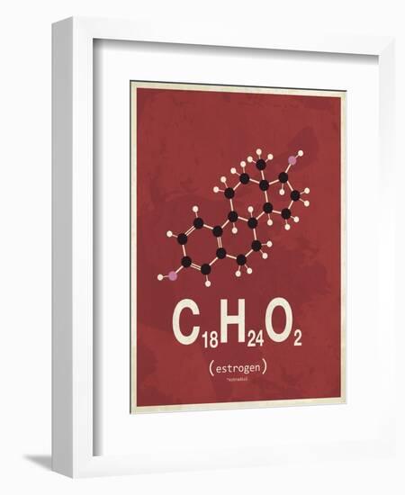 Molecule Estrogene-null-Framed Art Print