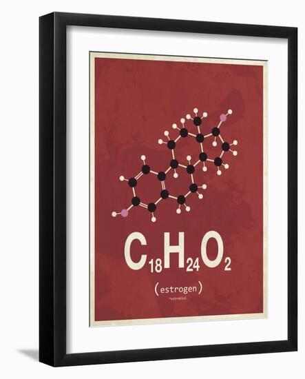 Molecule Estrogene-null-Framed Art Print