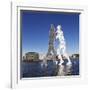 Molecule Man by Jonathan Borofsky, Spree River, Treptow, Berlin, Germany, Europe-Markus Lange-Framed Photographic Print