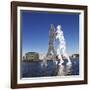 Molecule Man by Jonathan Borofsky, Spree River, Treptow, Berlin, Germany, Europe-Markus Lange-Framed Photographic Print