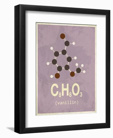 Molecule Vanilin-null-Framed Art Print