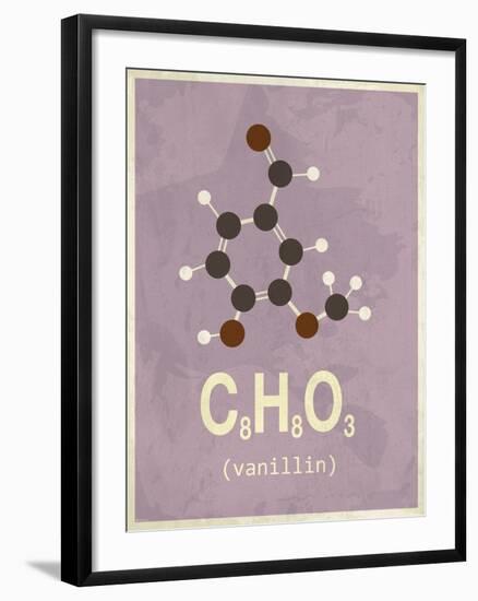 Molecule Vanilin-null-Framed Art Print