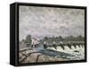 Molesey Weir Hampton Court, 1874-Alfred Sisley-Framed Stretched Canvas