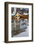 Moliceiro Boats by Art Nouveau Buildings Canal, Averio, Portugal-Julie Eggers-Framed Photographic Print