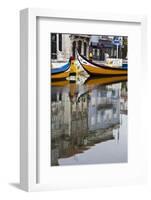 Moliceiro Boats by Art Nouveau Buildings Canal, Averio, Portugal-Julie Eggers-Framed Photographic Print