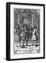 Moliere as Harpagon, Frontispiece Illustration from The Miser by Moliere, Engraved by Jean Sauve-Pierre Brissart-Framed Giclee Print