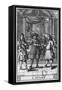 Moliere as Harpagon, Frontispiece Illustration from The Miser by Moliere, Engraved by Jean Sauve-Pierre Brissart-Framed Stretched Canvas