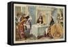 Moliere Dining at the Table of Louis XIV of France-null-Framed Stretched Canvas