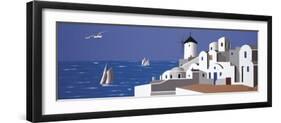 Molino en Santorini-Vicenc Curtó-Framed Giclee Print