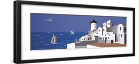 Molino en Santorini-Vicenc Curtó-Framed Giclee Print