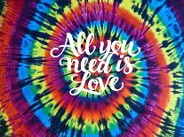 Tie Dye Rainbow Peace Sign-Molly Kearns-Stretched Canvas