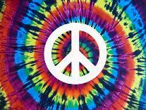 Tie Dye Rainbow Peace Sign-Molly Kearns-Stretched Canvas