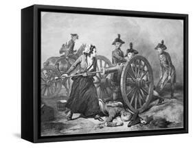 Molly Pitcher at the Battle of Monmouth, 28 June 1778-null-Framed Stretched Canvas