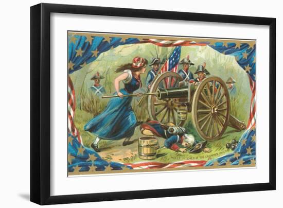 Molly Pitcher at the Cannon's Mouth-null-Framed Art Print