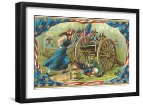 Molly Pitcher at the Cannon's Mouth-null-Framed Art Print