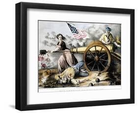 Molly Pitcher (C 1754-1832)-Currier & Ives-Framed Giclee Print