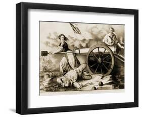 Molly Pitcher, Heroine of Monmouth-Currier & Ives-Framed Giclee Print