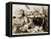 Molly Pitcher, Heroine of Monmouth-Currier & Ives-Framed Stretched Canvas