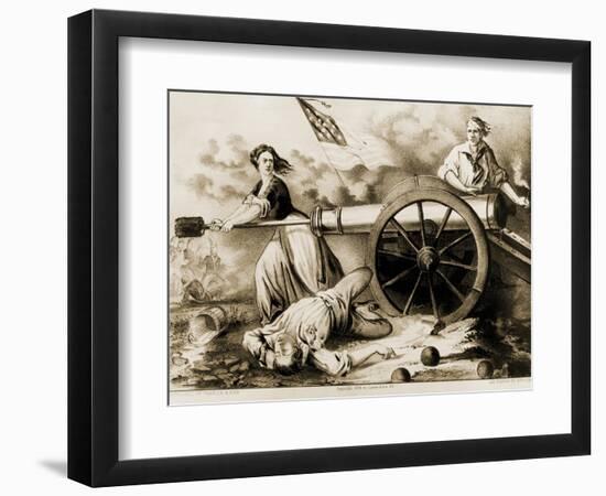 Molly Pitcher, Heroine of Monmouth-Currier & Ives-Framed Premium Giclee Print