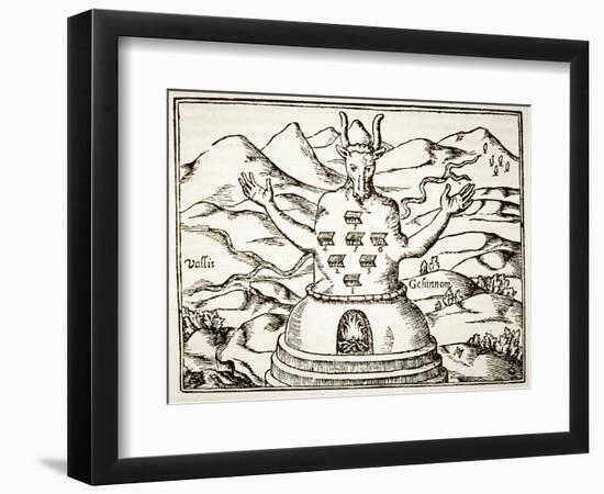 Moloch, Copy of an Illustration from 'Oedipus Aegyptiacus' by Athanasius Kirchner, Rome 1652-Italian School-Framed Giclee Print