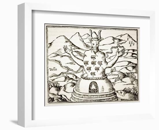 Moloch, Copy of an Illustration from 'Oedipus Aegyptiacus' by Athanasius Kirchner, Rome 1652-Italian School-Framed Giclee Print