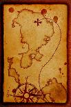 Old Map With A Compass On It-molodec-Art Print