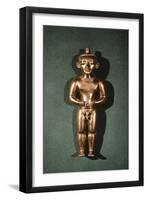 Molten Gold Lost Wax Statue Depicting a Cacique, Artifact Originating from Sammaraya-null-Framed Giclee Print