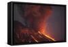 Molten Lava Erupting from Sakurajima Kagoshima Japan-Nosnibor137-Framed Stretched Canvas