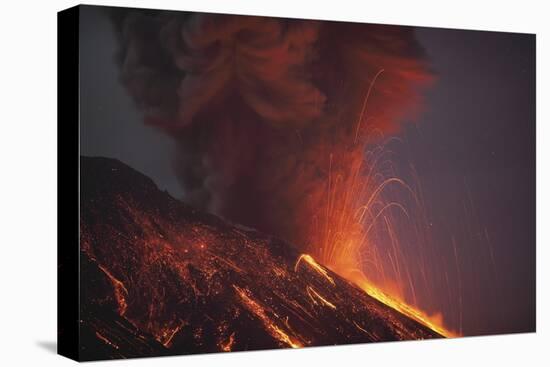 Molten Lava Erupting from Sakurajima Kagoshima Japan-Nosnibor137-Stretched Canvas