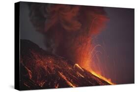 Molten Lava Erupting from Sakurajima Kagoshima Japan-Nosnibor137-Stretched Canvas