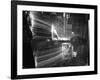 Molten Steel Being Poured from an Open Hearth Furnace at Carnegie Illinois Steel Mill-Andreas Feininger-Framed Photographic Print