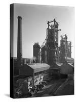 Molten Steel Being Poured into Rail Trucks at the Stanton Steelworks, Ilkeston, Derbyshire, 1962-Michael Walters-Stretched Canvas