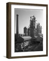 Molten Steel Being Poured into Rail Trucks at the Stanton Steelworks, Ilkeston, Derbyshire, 1962-Michael Walters-Framed Photographic Print