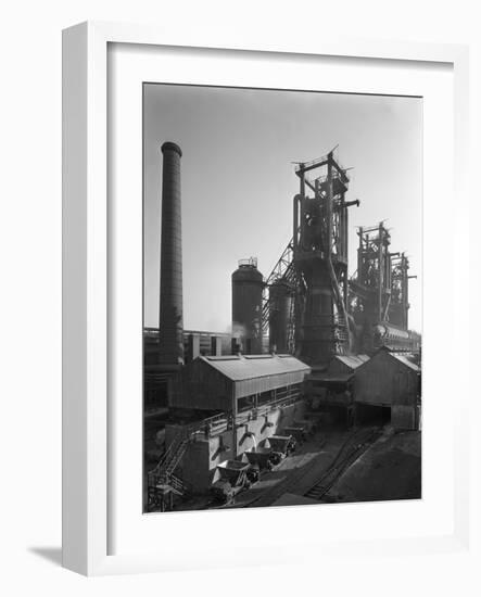 Molten Steel Being Poured into Rail Trucks at the Stanton Steelworks, Ilkeston, Derbyshire, 1962-Michael Walters-Framed Photographic Print