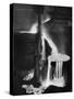 Molten Steel Cascading in Otis Steel Mill in Historic "Pouring the Heat" Photo-Margaret Bourke-White-Stretched Canvas
