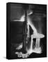 Molten Steel Cascading in Otis Steel Mill in Historic "Pouring the Heat" Photo-Margaret Bourke-White-Framed Stretched Canvas