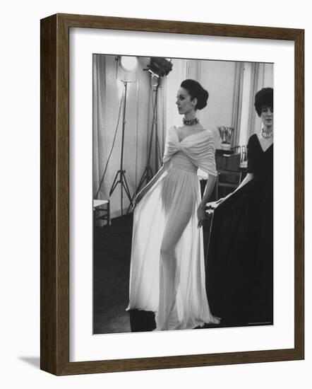 Molyneux's See Thru Jersey Evening Dress-Paul Schutzer-Framed Photographic Print