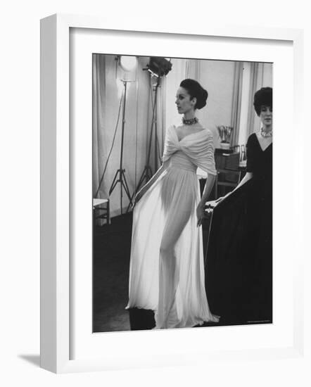 Molyneux's See Thru Jersey Evening Dress-Paul Schutzer-Framed Photographic Print