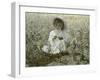 Mom and Little Girl in Field with Butterfly Flying around Them-Nora Hernandez-Framed Giclee Print