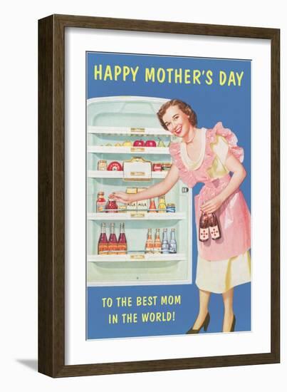 Mom at Fridge-null-Framed Art Print