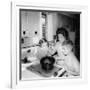 Mom Prepares Dinner with the Kids Watching, Ca. 1962-null-Framed Photographic Print