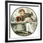 "Mom's Helper" or "Peeling Potatoes", January 29,1921-Norman Rockwell-Framed Giclee Print