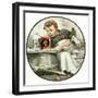 "Mom's Helper" or "Peeling Potatoes", January 29,1921-Norman Rockwell-Framed Giclee Print