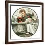 "Mom's Helper" or "Peeling Potatoes", January 29,1921-Norman Rockwell-Framed Giclee Print