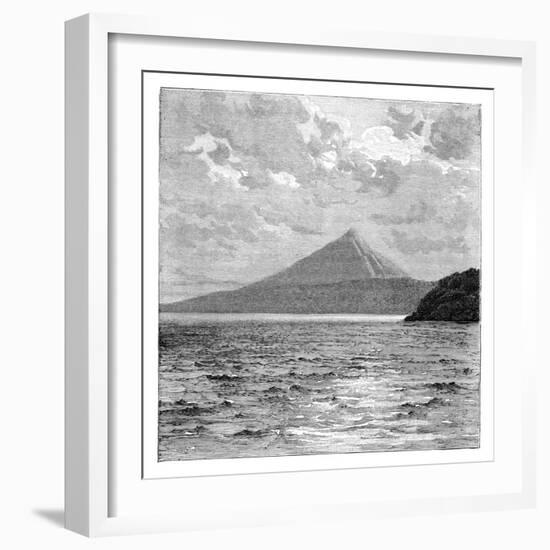 Mombacho Volcano and the Shores of Lake Nicaragua, C1890-null-Framed Giclee Print